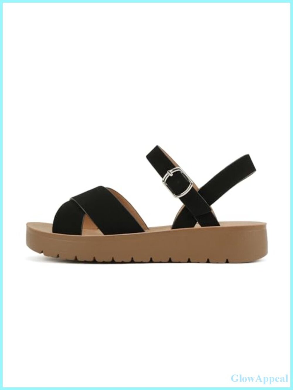 Soda Women Flat Sandals Ankle Buckle Criss Cross Band Straps Vegan Leather